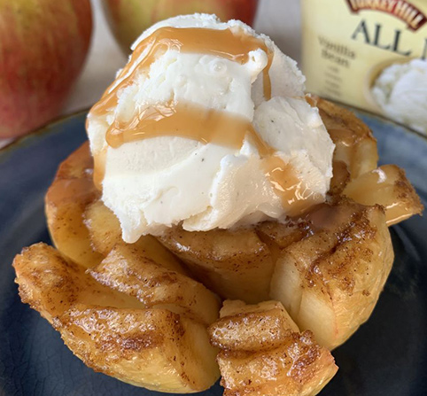 Bloomin’ Apples With Vanilla Ice Cream